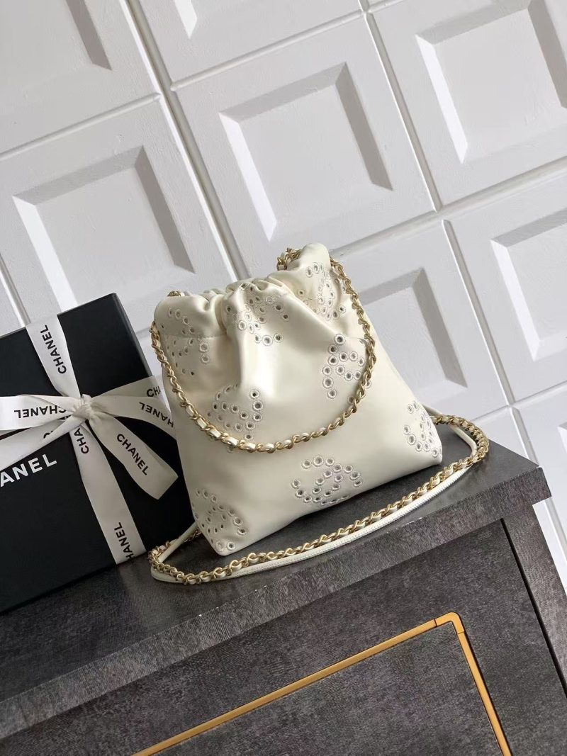 CC 25S Hobo Bag 18.5cm Cream Calfskin Gold Hardware