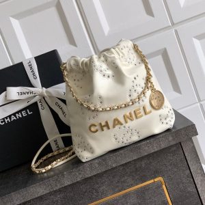 CC 25S Hobo Bag 18.5cm Cream Calfskin Gold Hardware