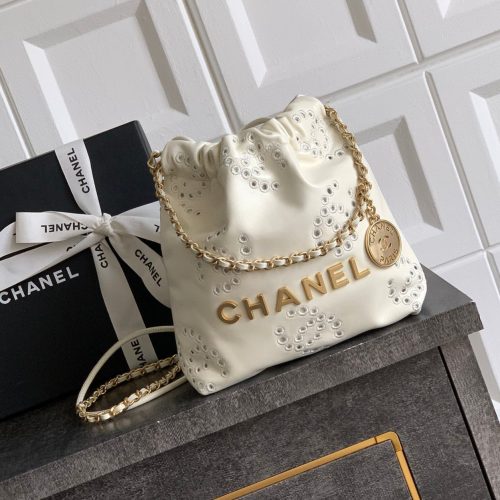 CC 25S Hobo Bag 18.5cm Cream Calfskin Gold Hardware