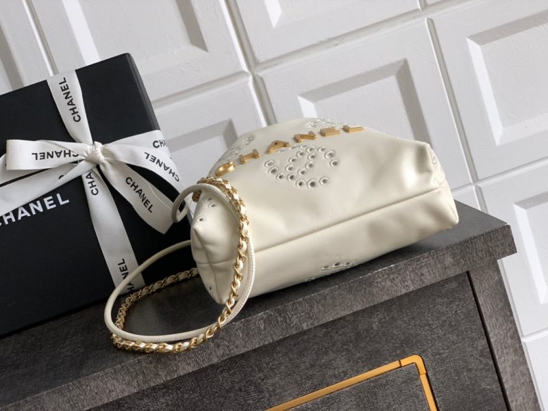 CC 25S Hobo Bag 18.5cm Cream Calfskin Gold Hardware