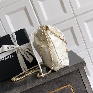 CC 25S Hobo Bag 18.5cm Cream Calfskin Gold Hardware
