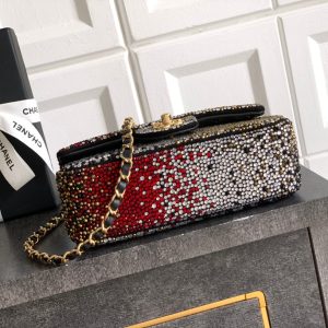 CC Classic Flap Bag 20cm Full Diamond Mutilcolor Calfskin