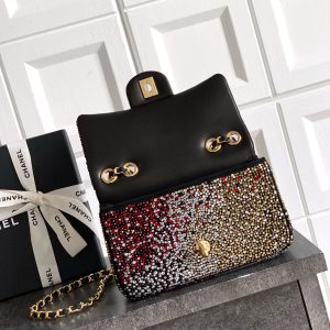 CC Classic Flap Bag 20cm Full Diamond Mutilcolor Calfskin