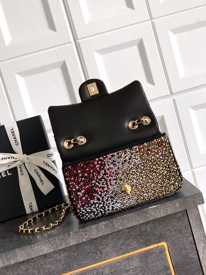 CC Classic Flap Bag 20cm Full Diamond Mutilcolor Calfskin