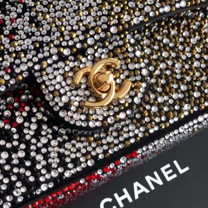 CC Classic Flap Bag 20cm Full Diamond Mutilcolor Calfskin