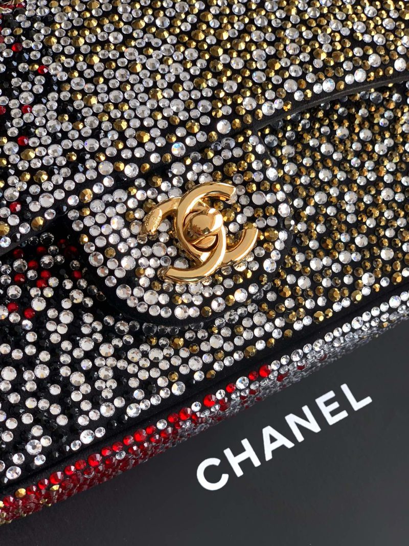 CC Classic Flap Bag 20cm Full Diamond Mutilcolor Calfskin