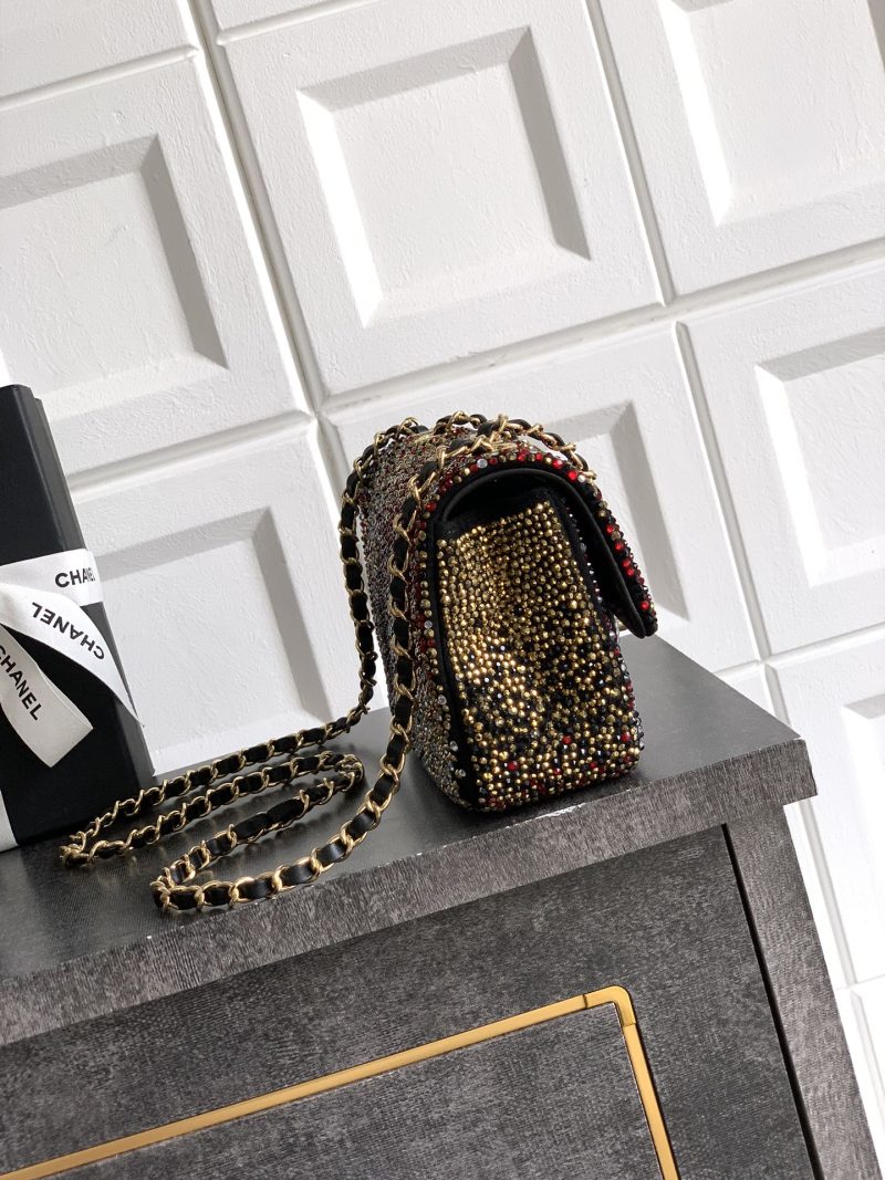 CC Classic Flap Bag 20cm Full Diamond Mutilcolor Calfskin