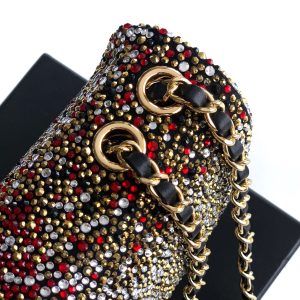 CC Classic Flap Bag 20cm Full Diamond Mutilcolor Calfskin