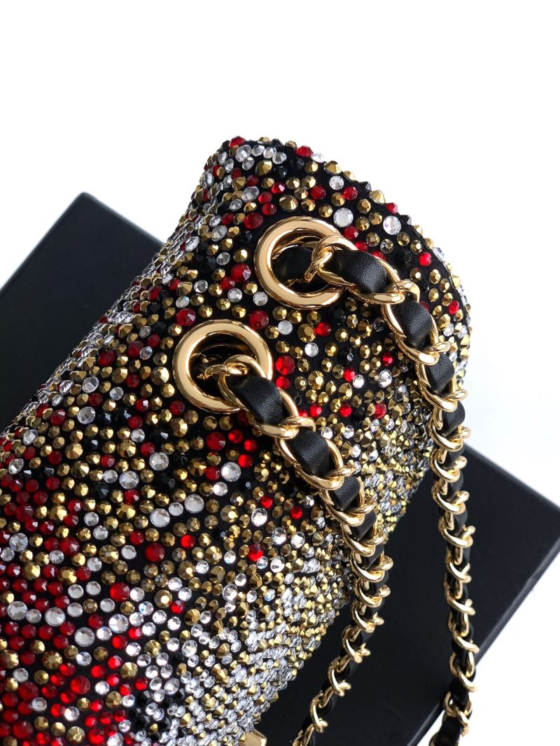 CC Classic Flap Bag 20cm Full Diamond Mutilcolor Calfskin