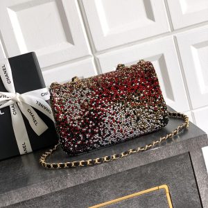 CC Classic Flap Bag 20cm Full Diamond Mutilcolor Calfskin