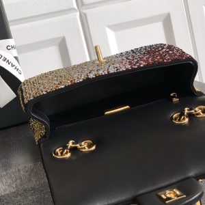 CC Classic Flap Bag 20cm Full Diamond Mutilcolor Calfskin