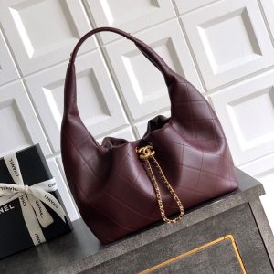 Chanel 26C Hobo Bag Dark Burgundy Cowhide GHW 272336