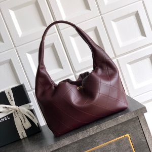 Chanel 26C Hobo Bag Dark Burgundy Cowhide GHW 272336