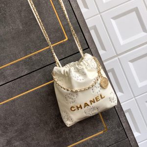 CC 25S Hobo Bag 18.5cm Cream Calfskin Gold Hardware