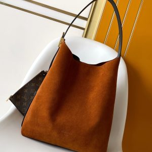LV Low Key Hobo MM BAg Brown Cognac Suede 268169