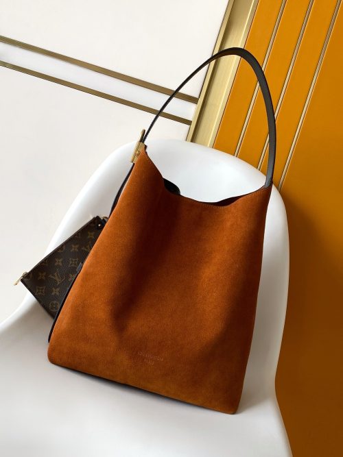LV Low Key Hobo MM BAg Brown Cognac Suede 268169