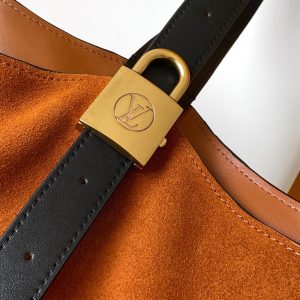 LV Low Key Hobo MM BAg Brown Cognac Suede 268169