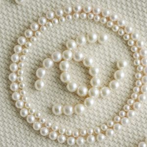 TOTE BAG 39 ATTACHED PEARL LOGO IN BEIGE CANVAS GOLD HARDWARE