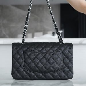 CLASSIC FLAP 25 BLACK CAVIAR SILVER HARDWARE