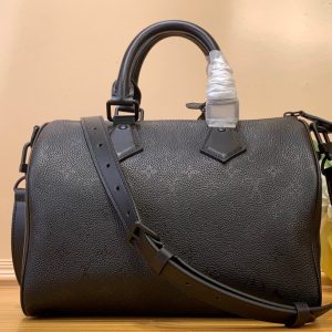 LV Speedy P9 Bandouliere 30 Black Calfskin 203342
