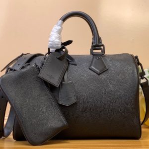 LV Speedy P9 Bandouliere 30 Black Calfskin 203342
