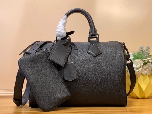 LV Speedy P9 Bandouliere 30 Black Calfskin 203342