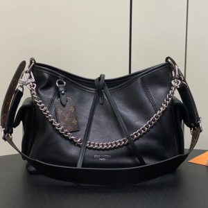 CARRY ALL PM 33.5 BLACK CLAFSKIN SILVER CHAIN