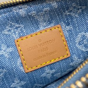coussin bb 21 blue denim gold hardware