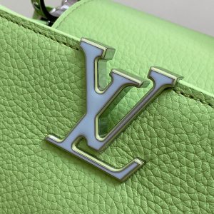 CAPUCINES BB 27 GREEN TAURILLON TURQUOISE SILVER HARDWARE