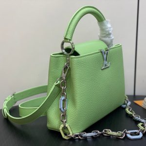 CAPUCINES BB 27 GREEN TAURILLON TURQUOISE SILVER HARDWARE