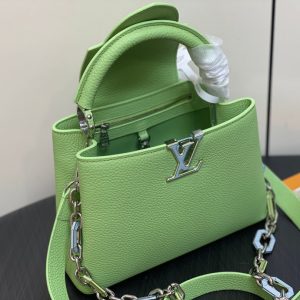 CAPUCINES BB 27 GREEN TAURILLON TURQUOISE SILVER HARDWARE