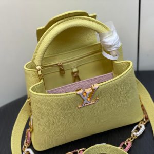 CAPUCINES BB 27 YELLOW TAURILLON GOLD HARDWARE