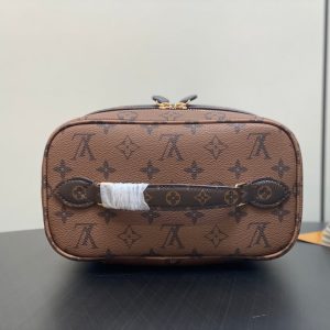 LV Nice BB Bag 24cm Brown Canvas Cowhide 320699