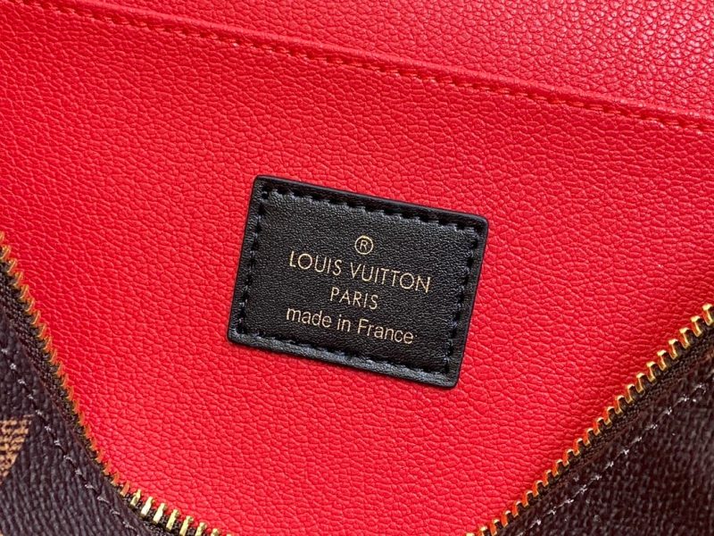 LV Nice BB Bag 24cm Brown Canvas Cowhide 320699