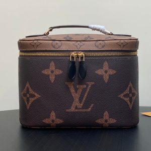 LV Nice BB Bag 24cm Brown Canvas Cowhide 320699