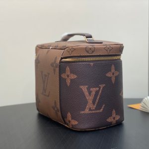LV Nice BB Bag 24cm Brown Canvas Cowhide 320699