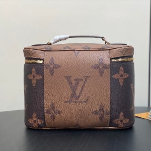 LV Nice BB Bag 24cm Brown Canvas Cowhide 320699
