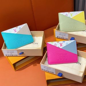 LV x TM Criss-Cross Card Holder Cowhide Canvas 331767