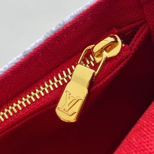 Ivy LV x TM Bag 23.5cm White Red Canvas Cowhide 335272