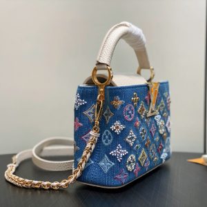 img_e8675cc7_20250621_i1750521042563_6158_0_2_jpg_63b92c65-076c-4d51-b8bc-27328fadf073 LV Capucines 21cm Bag Blue mix Colors Denim Leather 338217