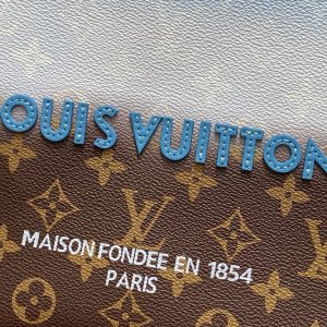 LV 2025 Blue Gradient Square Tote Shopping Bag Cowhide 343985