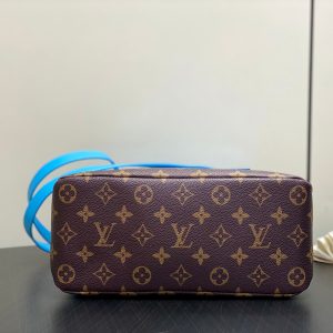 LV 2025 Blue Gradient Square Tote Shopping Bag Cowhide 343985