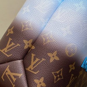 LV 2025 Blue Gradient Square Tote Shopping Bag Cowhide 343985