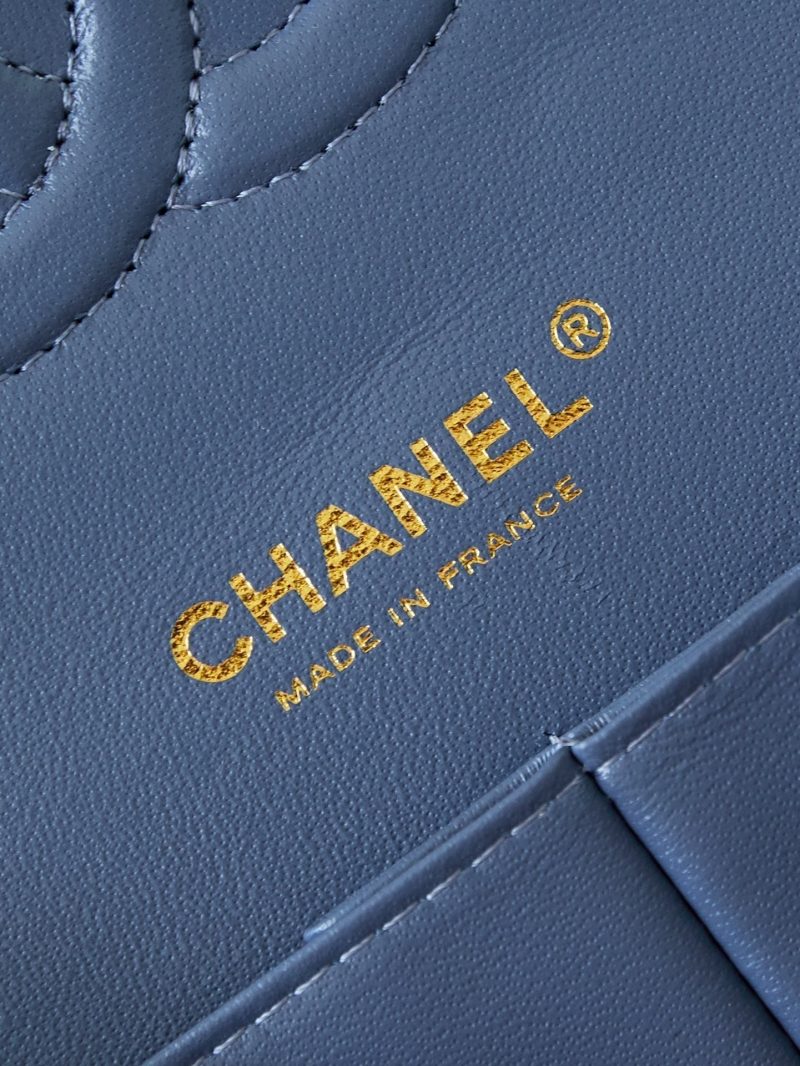 CC 24K Flap Bag 20cm Multi Charm Blue Denim Gold Hardware