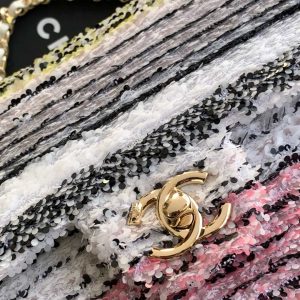 CC 24S Flap Bag Mini 21cm Multicolor Sequin Gold Hardware 238437