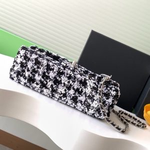 CC 25C White Black Sequin Silver Hardware