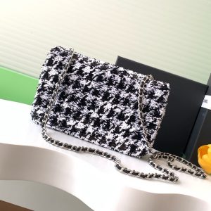 CC 25C White Black Sequin Silver Hardware