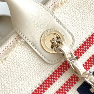 img_ecb71349_20250112_i1736659592926_2625_0_6_jpg CC 25C ToTe Bag Beige Navy Blue Canvas Fabric 238518