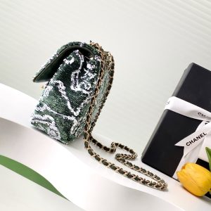 CC 25C Dark Green White Sequin Gold Hardware