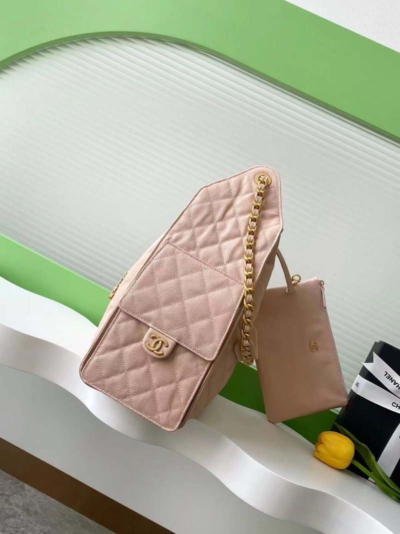 img_ecb71349_20250501_i1746079083286_1312_0_1_jpg CC 25C Hobo Bags 40cm Pink Beige Grained Calfskin